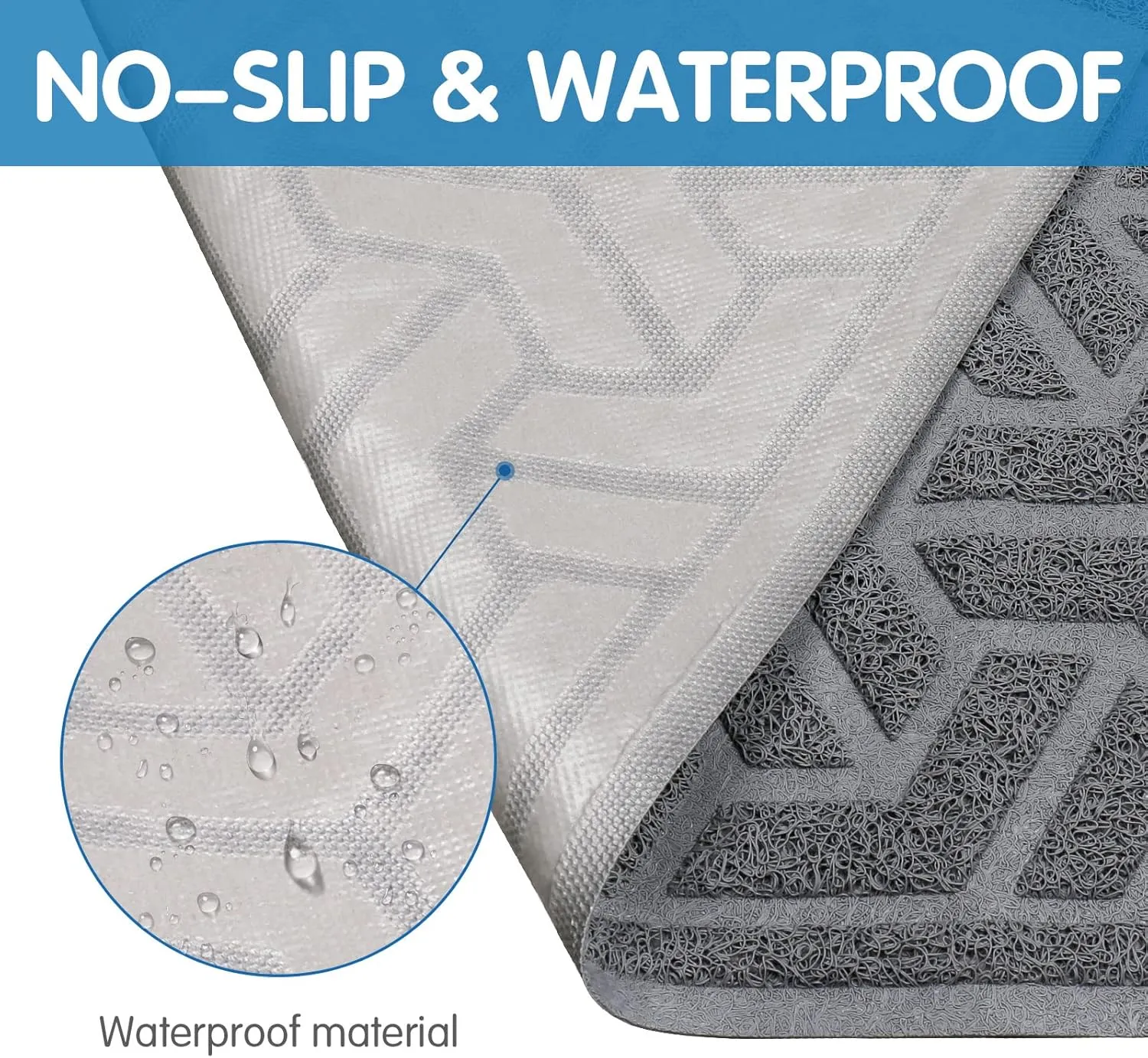 UPSKY Cat Litter Mat, Soft on Kitty Paws, Large Litter Box Mat 46" x 35", Scatter Control, Waterproof & Anti-Slip