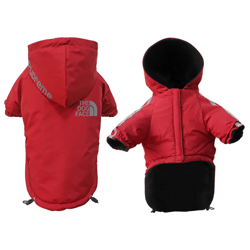 Waterproof Dogs Clothes Reflective Pet Coat Winter Warm Fleece Dog Jackets
