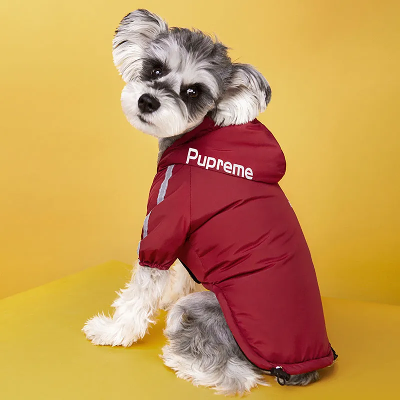 Waterproof Dogs Clothes Reflective Pet Coat Winter Warm Fleece Dog Jackets