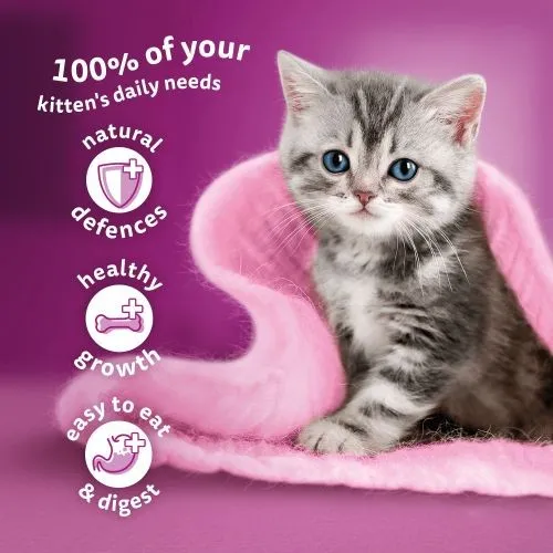 Whiskas 2-12 Months Kitten Food Pouches Poultry Selection in Jelly 12 x 100g