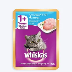 Whiskas Adult (1 Yrs  ) Ocean Fish in Gravy, Wet Cat Food, 85 g