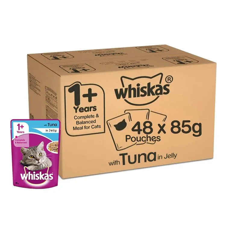 Whiskas Adult (1 Yrs) Tuna in Jelly, Wet Cat Food 85 g