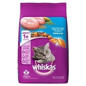Whiskas Adult Dry Cat Food, Ocean Fish flavour – 1.2 kg Pack