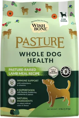 Wishbone Pasture New Zealand Lamb Dry Dog Food, Gluten-Free, Grain-Free Formula for Overall Pet Health - 4 lb